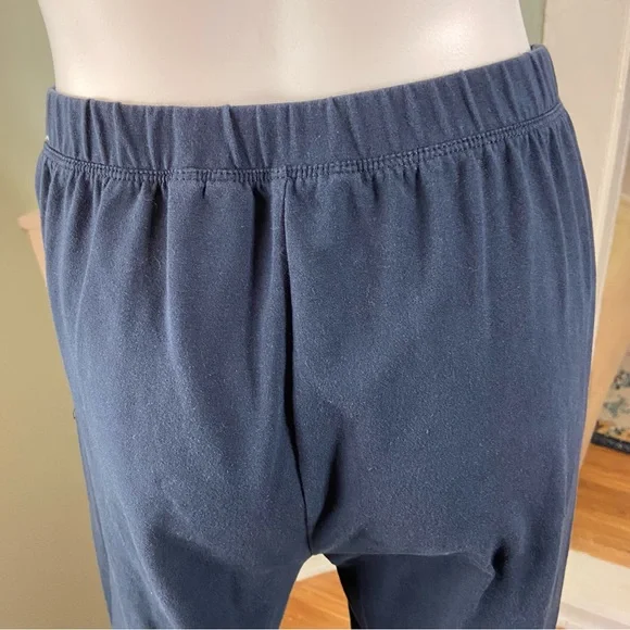 Soft Surroundings Navy Blue Elastic Waist Lounge Pants Straight Leg Side Buttons - Picture 8 of 11